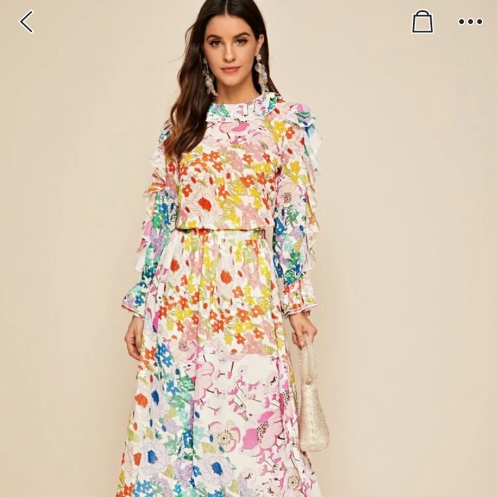 Matching floral skirt blouse set